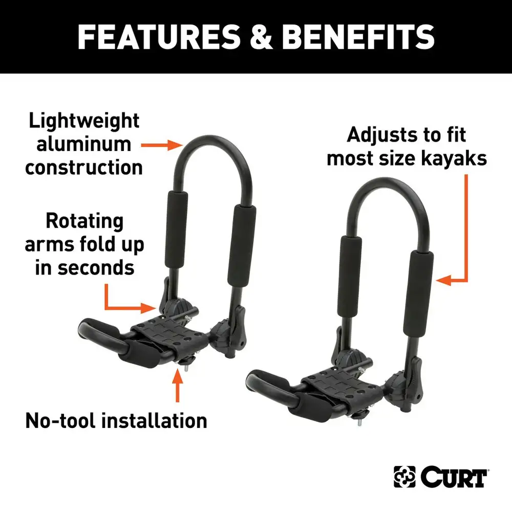 Curt Adjustable Aluminum Roof Rack Kayak Holders Kayak Carrier - Modula Racks