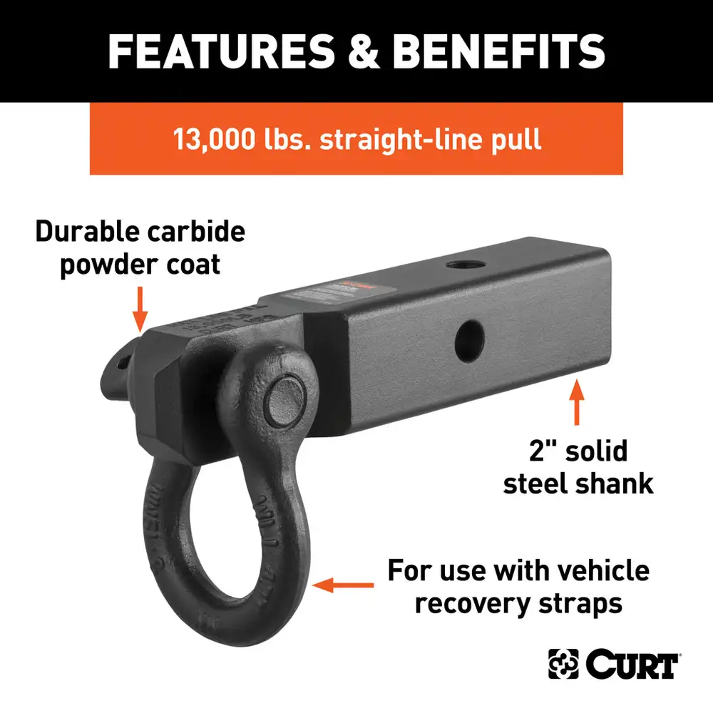 Curt D-Ring Shackle Mount (2" Shank) Overland and Recovery - Modula Racks