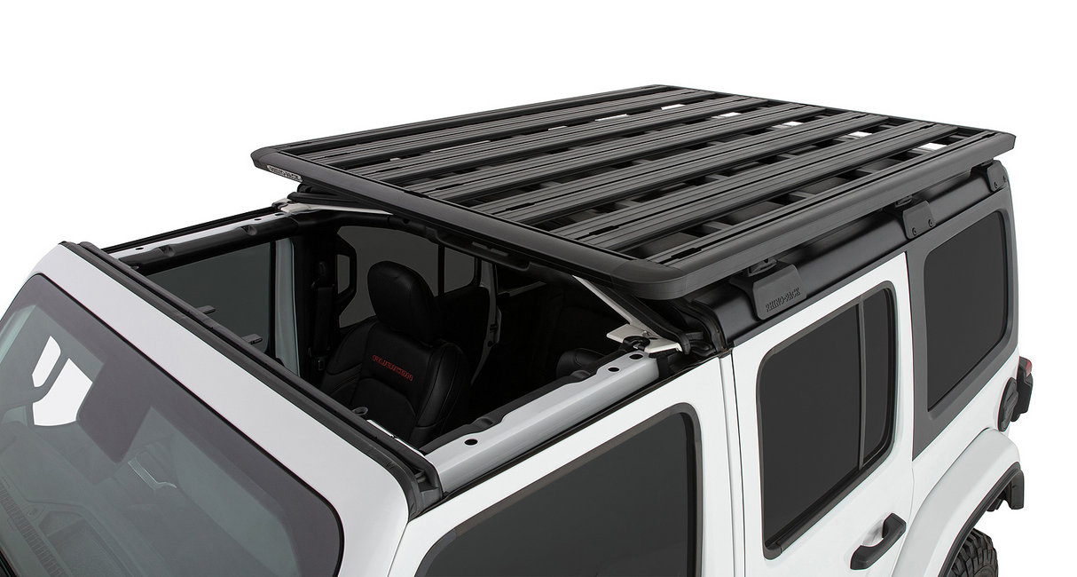 Rhino-Rack Pioneer Platform with Backbone and RCL Legs | JEEP Wrangler JL 4dr Hard Top 18 to 23 Roof Rack Kit - Modula Racks