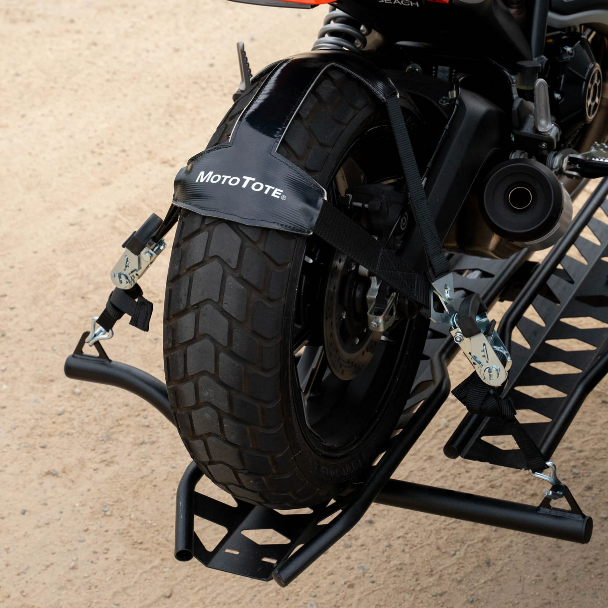 MotoTote TireSling Ratcheting Tie Down Motorcycle Rack Accessories - Modula Racks