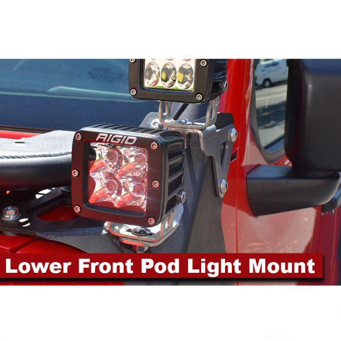 Adventure Rack Systems Lower Front Pod Light Mount, JL Wrangler | JT Gladiator Rack Accessory - Modula Racks