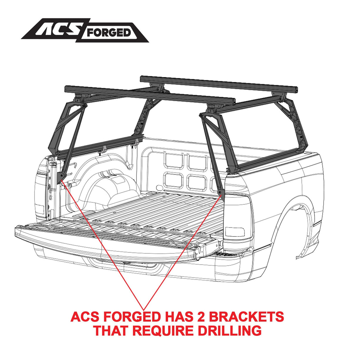 Leitner Designs ACS Forged | 20-22 GMC Sierra 2500HD 6'6" Bed Bed Rack - Modula Racks