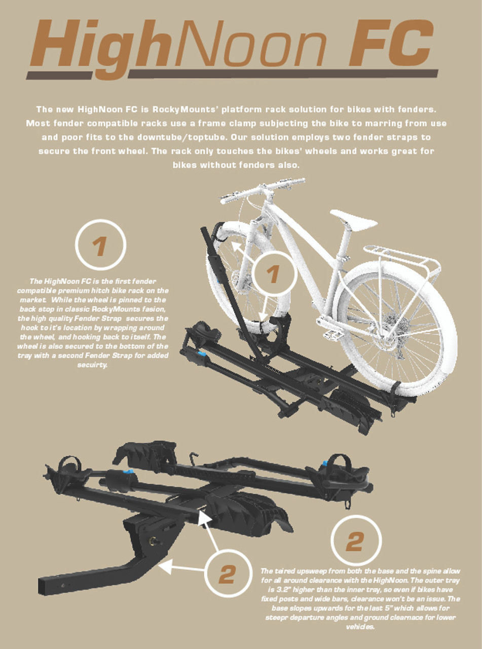 RockyMounts HighNoon FC Solo Hitch Bike Rack - Modula Racks