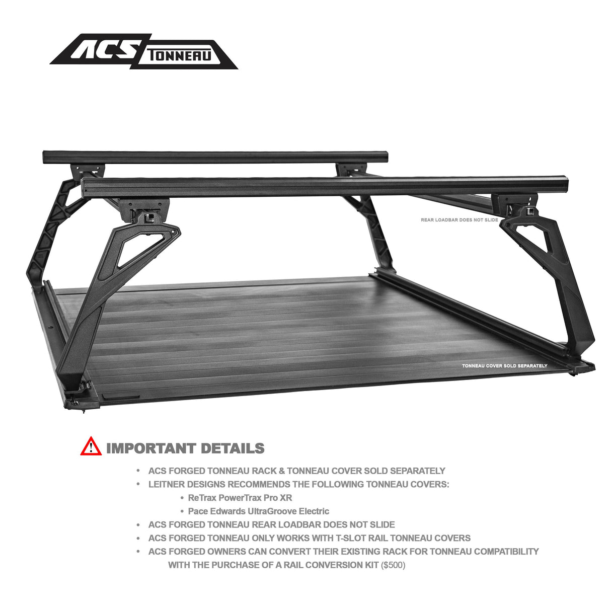 Leitner Designs ACS Forged Tonneau | 88-21 GMC Sierra 1500 6'6" Bed Bed Rack - Modula Racks