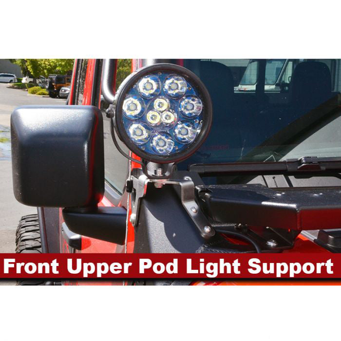 Adventure Rack Systems Front Upper Light Pod Support Bracket, JL Wrangler | JT Gladiator Rack Accessory - Modula Racks