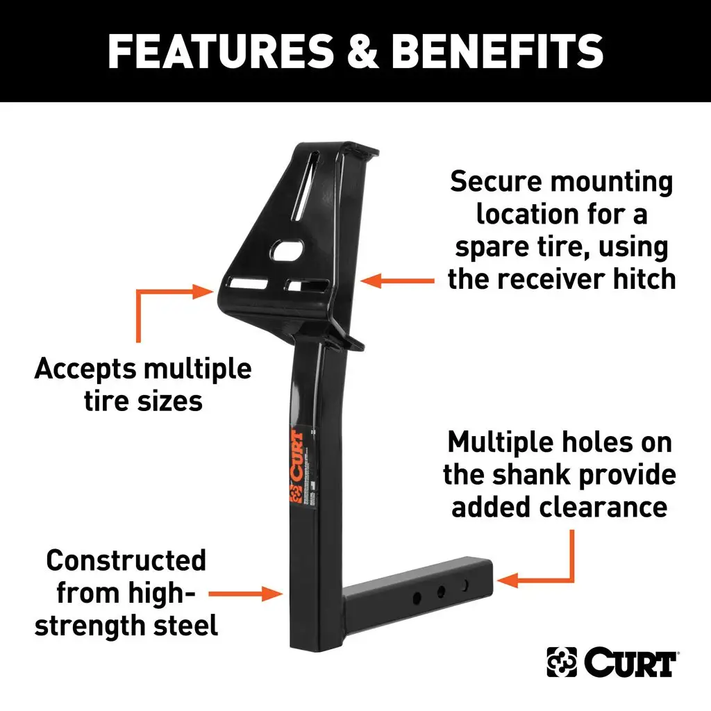 Curt Hitch-Mounted Spare Tire Mount 