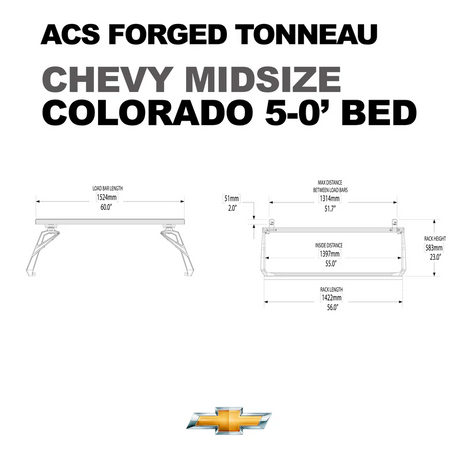 Leitner Designs ACS Forged Tonneau | 23+ Chevrolet Colorado 5'0" Bed Bed Racks