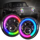 RTX 7'' Jeep RGB Round Headlights Headlights