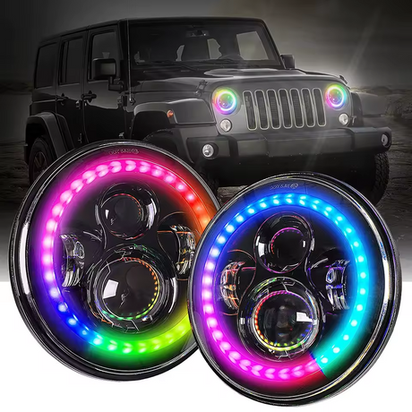 RTX 7'' Jeep RGB Round Headlights Headlights
