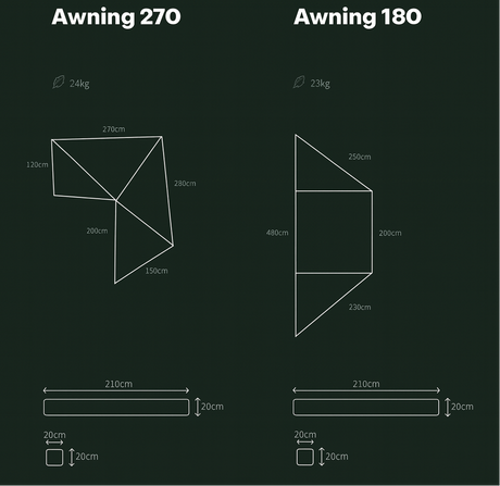 Go Overland Canada 270 Awning Freestanding Rooftop Tent Accessories