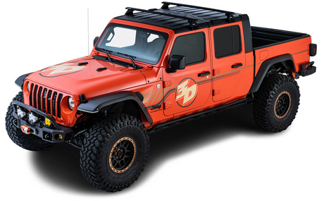 Rhino-Rack Vortex RL110 Roof Rack | Jeep Gladiator 20 to 24 | Black | 2 Bars | 4dr Roof Racks