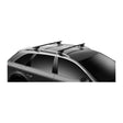 Thule SquareBar Evo roof rack on raised rails