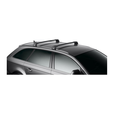 Thule WingBar Edge roof rack in black on flush rails