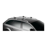 Thule WingBar Edge roof rack in aluminum on raised rails