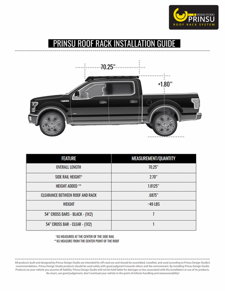 Prinsu Design Roof Rack | Ford Raptor & F150 15-17 - 400-000-017-005