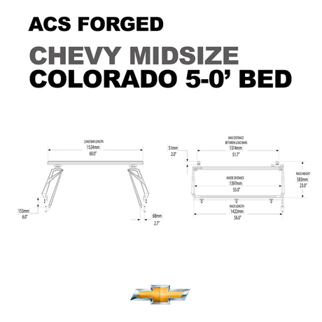Leitner Designs ACS Forged | 14-22 Chevrolet Colorado 5'0" Bed Bed Rack Kit - Modula Racks