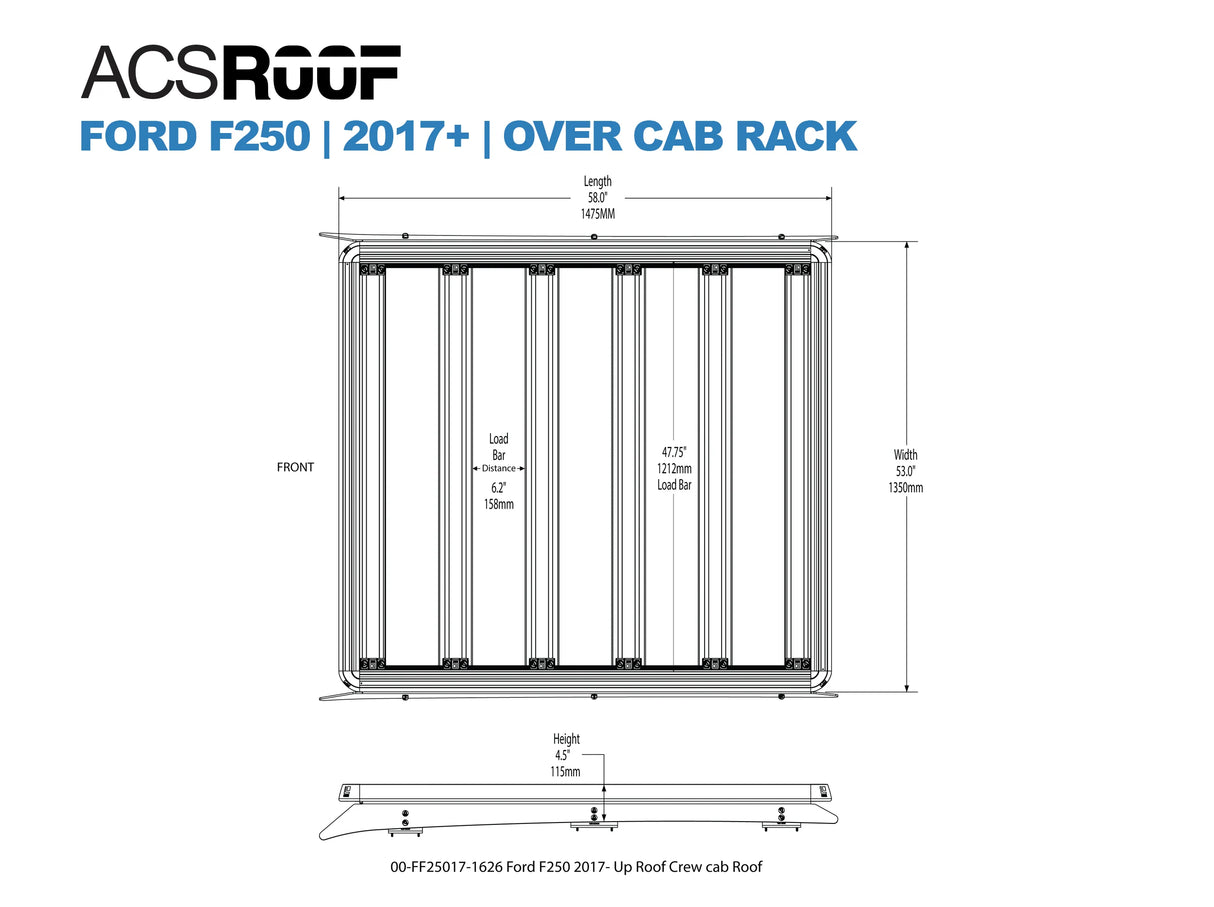 Leitner Designs ACS ROOF | Roof Platform Rack | Ford F250 2017+ Roof Racks - Modula Racks