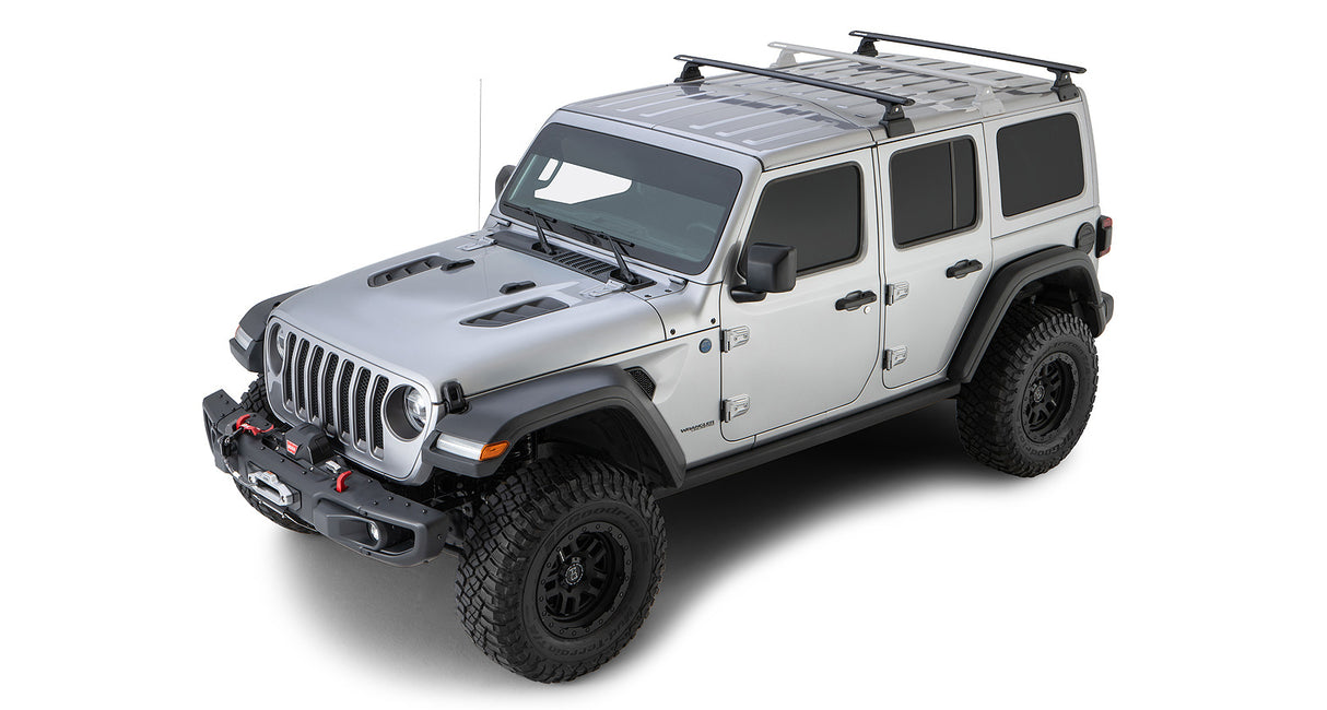 Rhino-Rack Vortex RLT600 Rhino-Rack Backbone Roof Rack | JEEP Wrangler JL 4dr SUV Hard Top 18 to 21 Roof Rack Kit - Modula Racks