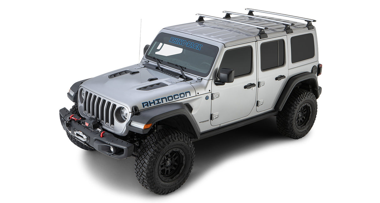 Rhino-Rack Vortex RLT600 Rhino-Rack Backbone Roof Rack | JEEP Wrangler JL 4dr SUV Hard Top 18 to 21 Roof Rack Kit - Modula Racks
