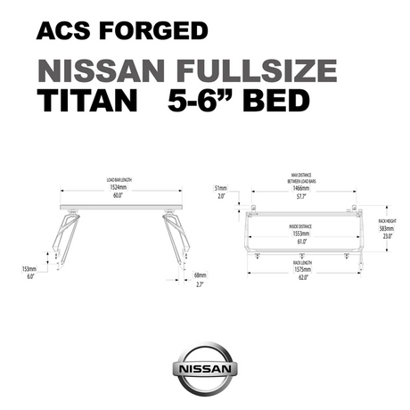 Leitner Designs ACS Forged | 04-22 Nissan Titan 5'6" Bed Bed Rack Kit - Modula Racks