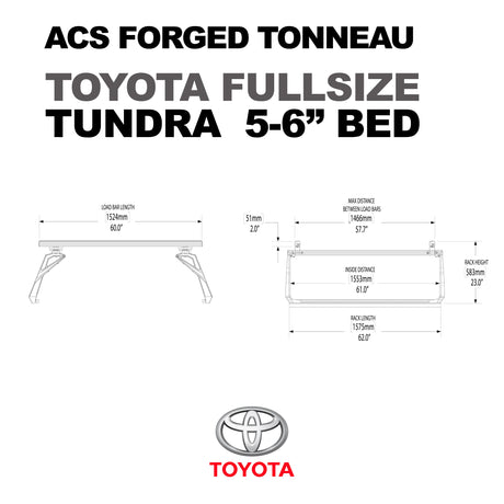 Leitner Designs ACS Forged Tonneau | 07-22 Toyota Tundra 5'6" Bed Bed Rack Kit - Modula Racks